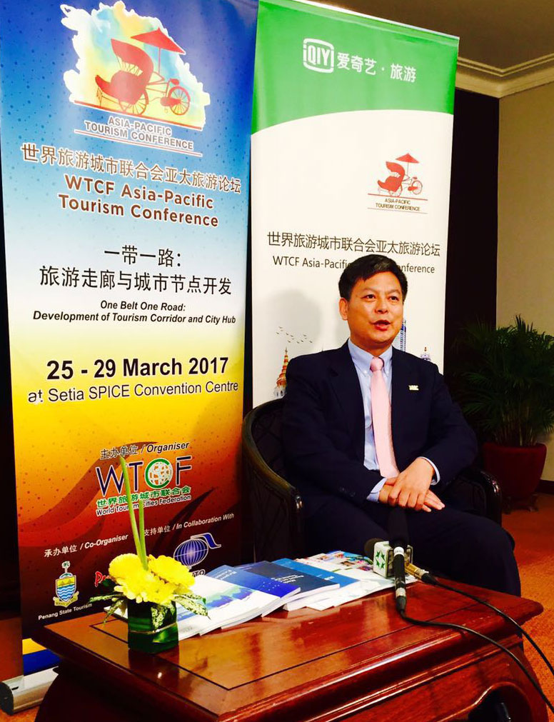 Mr. Li Baochun, Deputy Secretary-General of WTCF, interviewed by Media