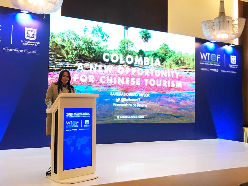 Sandra Howard, Deputy Minister of Ministry of Commerce, Industry and Tourism delivering a speech at the opening ceremony