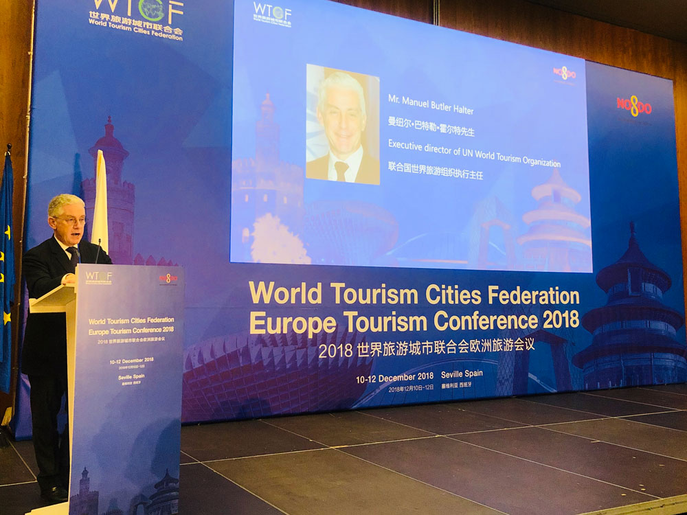 Mr. Manuel Butler Halter, Executive Director of UNWTO, delivers a speech