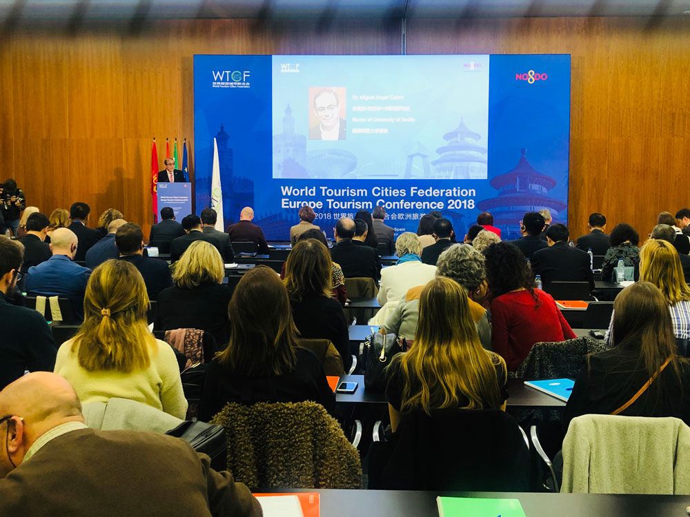 Dr. Miguel Angel Castro, Rector of University of Seville, delivers a speech